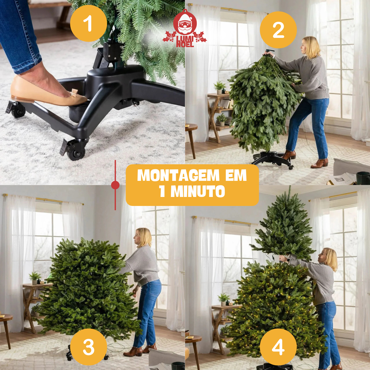 LumiNoel™- Árvore de Natal Premium com LEDs Embutidos