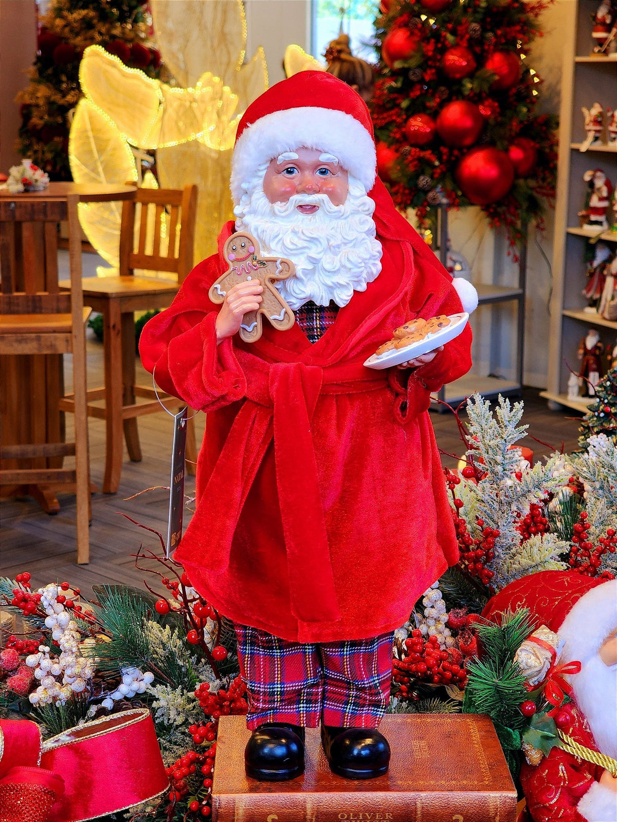 PAPAI NOEL COLECIONÁVEL DE PIJAMA VERMELHO 45CM - PRÉ VENDA 2025