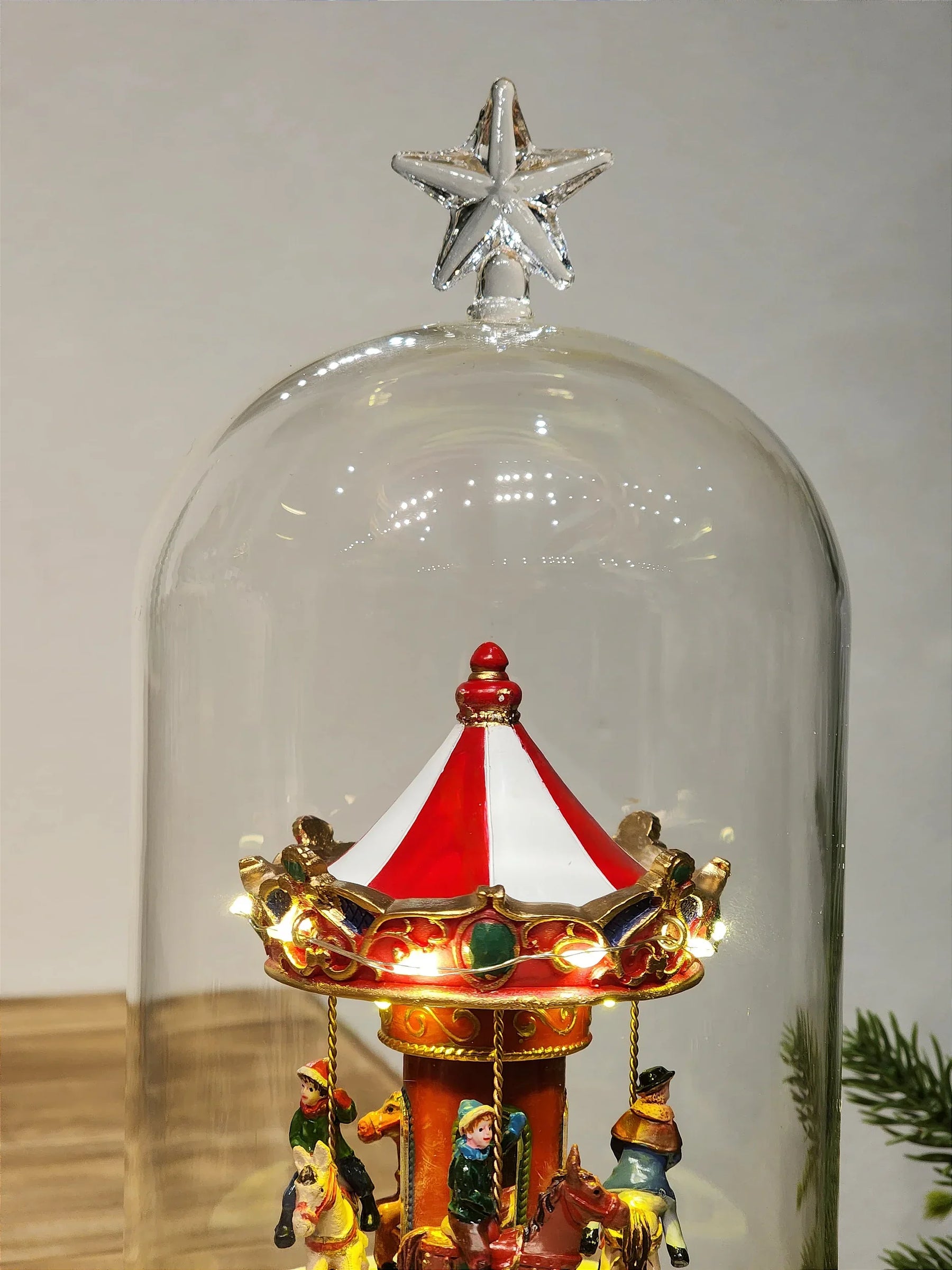 Globo de Vidro Carrossel 26cm • Luz, Som e Movimento