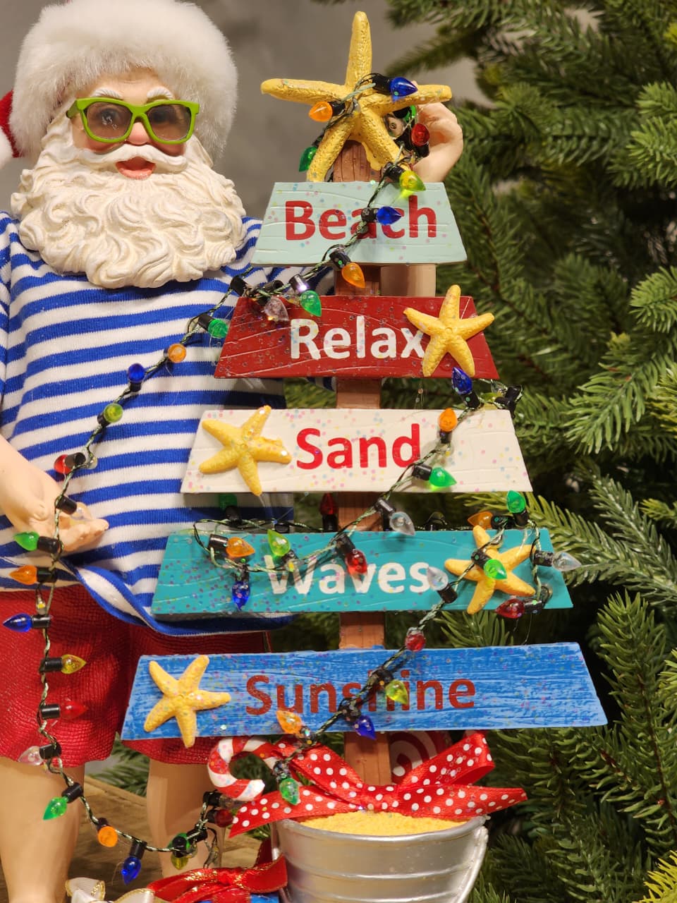 PAPAI NOEL NA PRAIA COLEÇÃO KURT S. ADLER 27CM