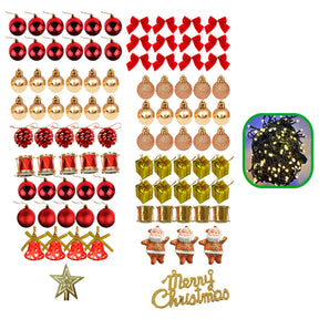 Árvore Natal Decorada 2,10m 600 Galhos 114 Enfeites Premium Kit Completo Enfeites + Pisca Pisca