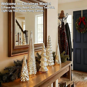 Conjunto de 5 Árvores de Mercúrio Iluminadas